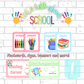 All About School | 9 Interactive Center Activities + Flashcards, Banners & Signs