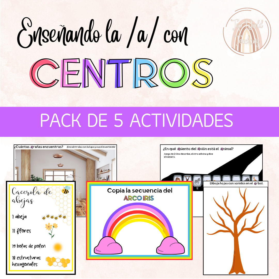 PACK: 5 actividades para enseñar la /a/ a través de CENTROS!