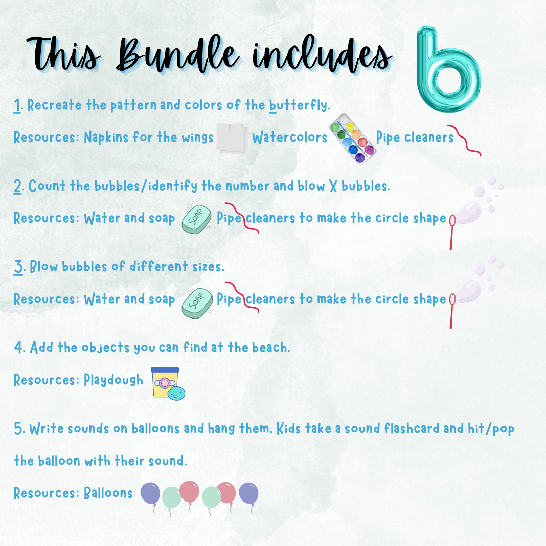 Bundle: Teaching the /b/ sound through CENTERS!