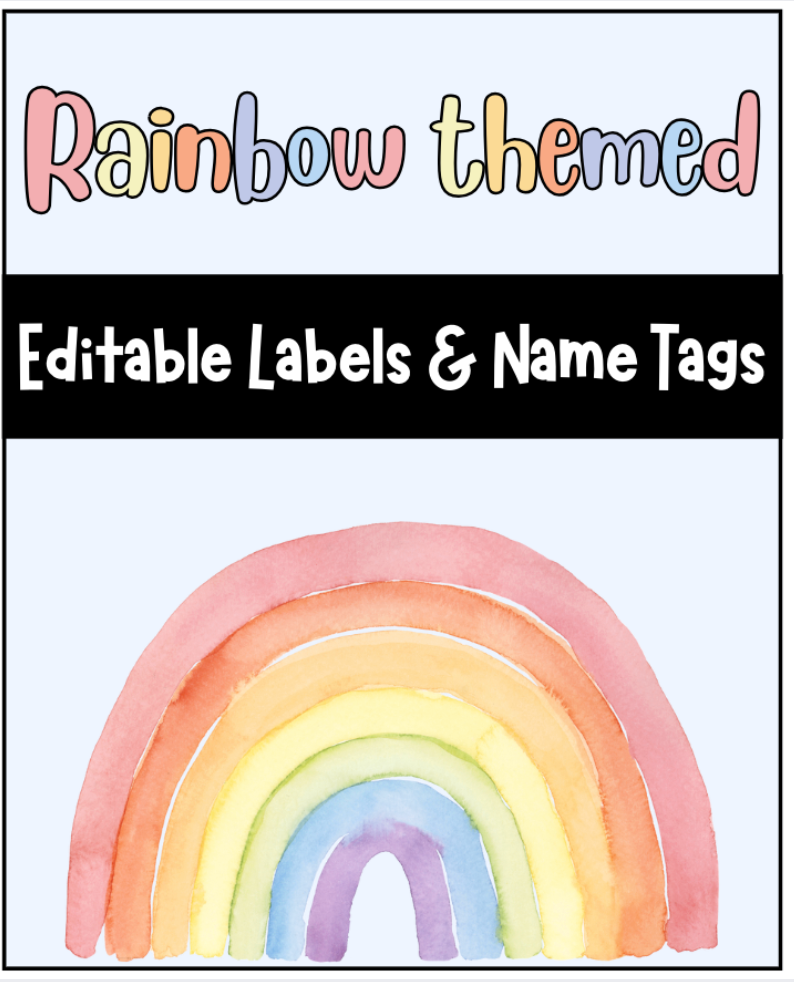 Rainbow Label Template / Etiquetas Editables Arco Iris