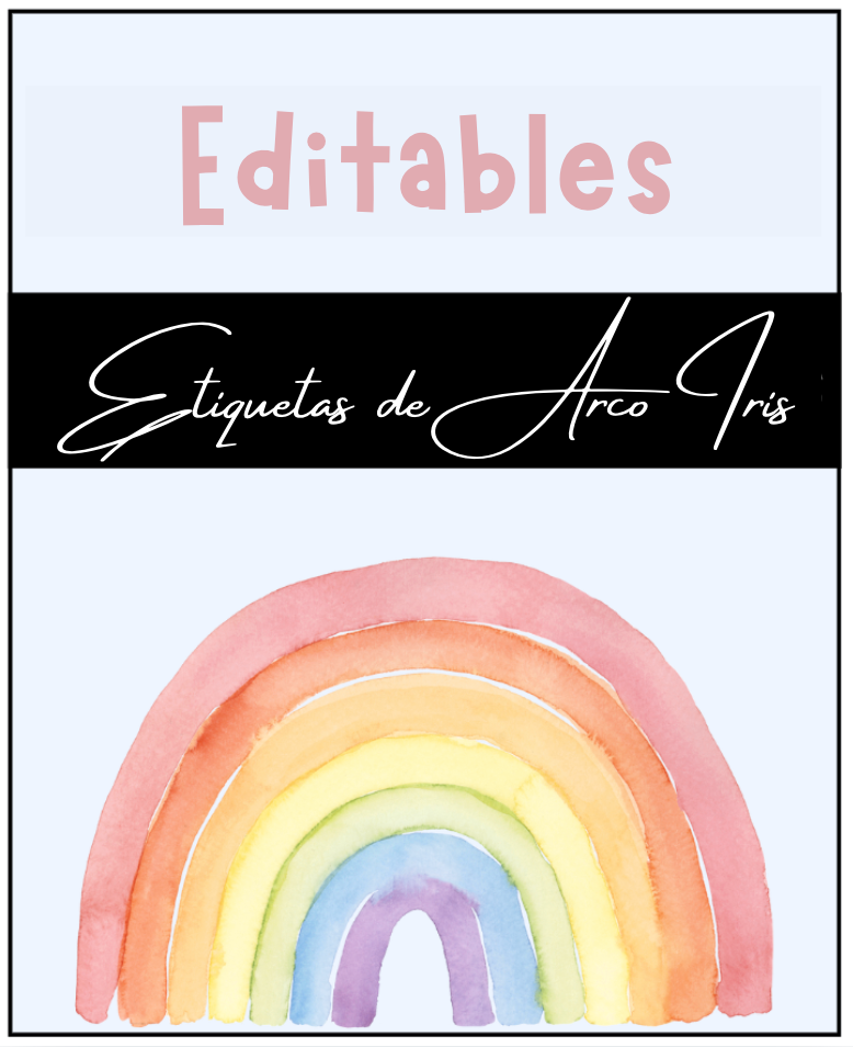 Rainbow Label Template / Etiquetas Editables Arco Iris